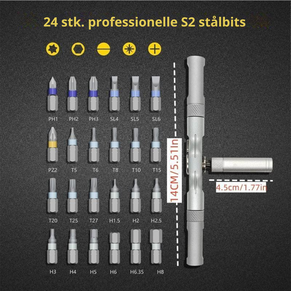 Pro 24-i-1 Skraldeskruetrækkersæt