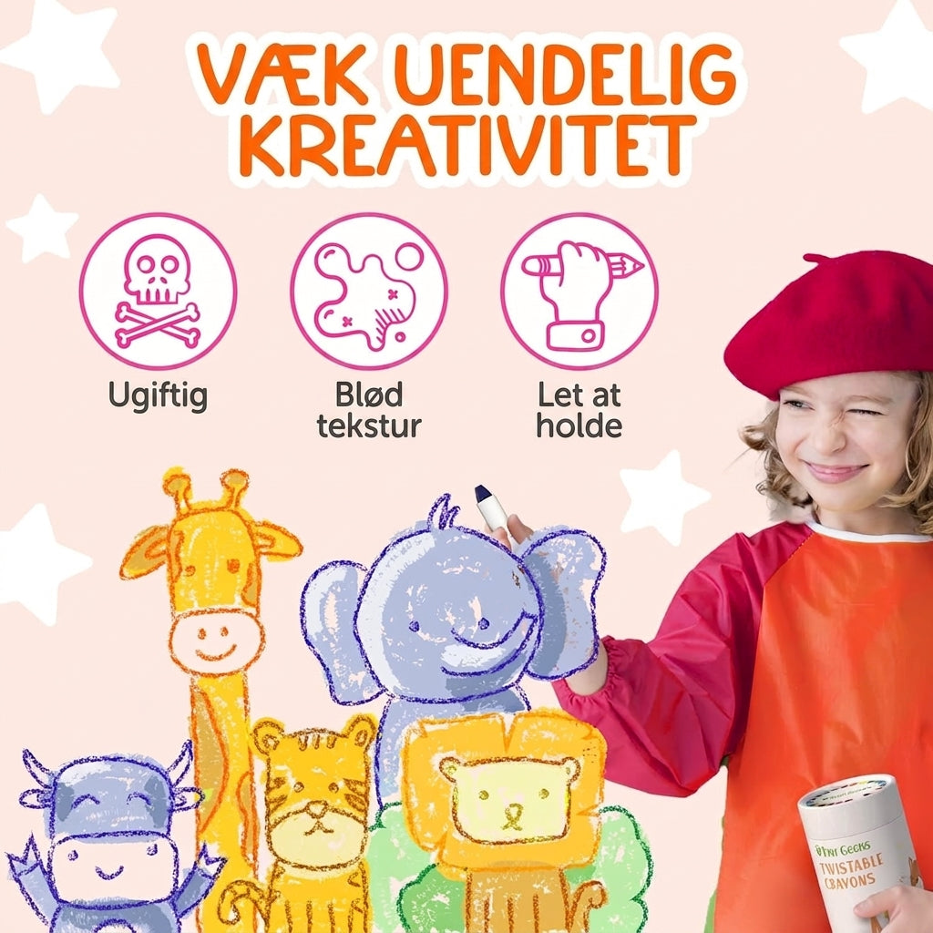 Crayloo - Silkebløde Vaskbare Farvestifter
