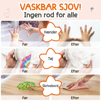Crayloo - Silkebløde Vaskbare Farvestifter