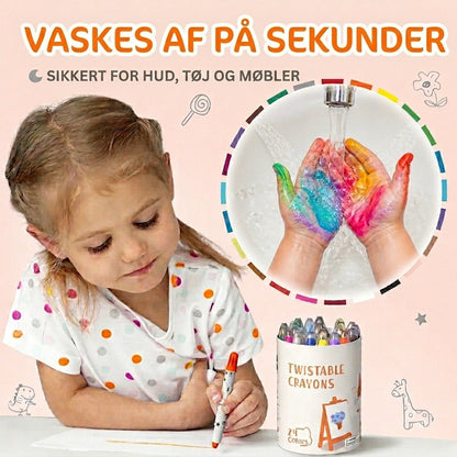 Crayloo - Silkebløde Vaskbare Farvestifter